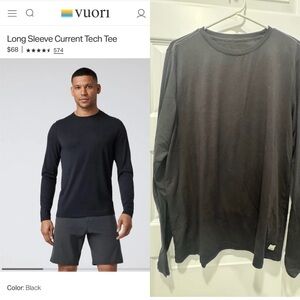 Vuori Men's Charcoal Long Sleeve Tee